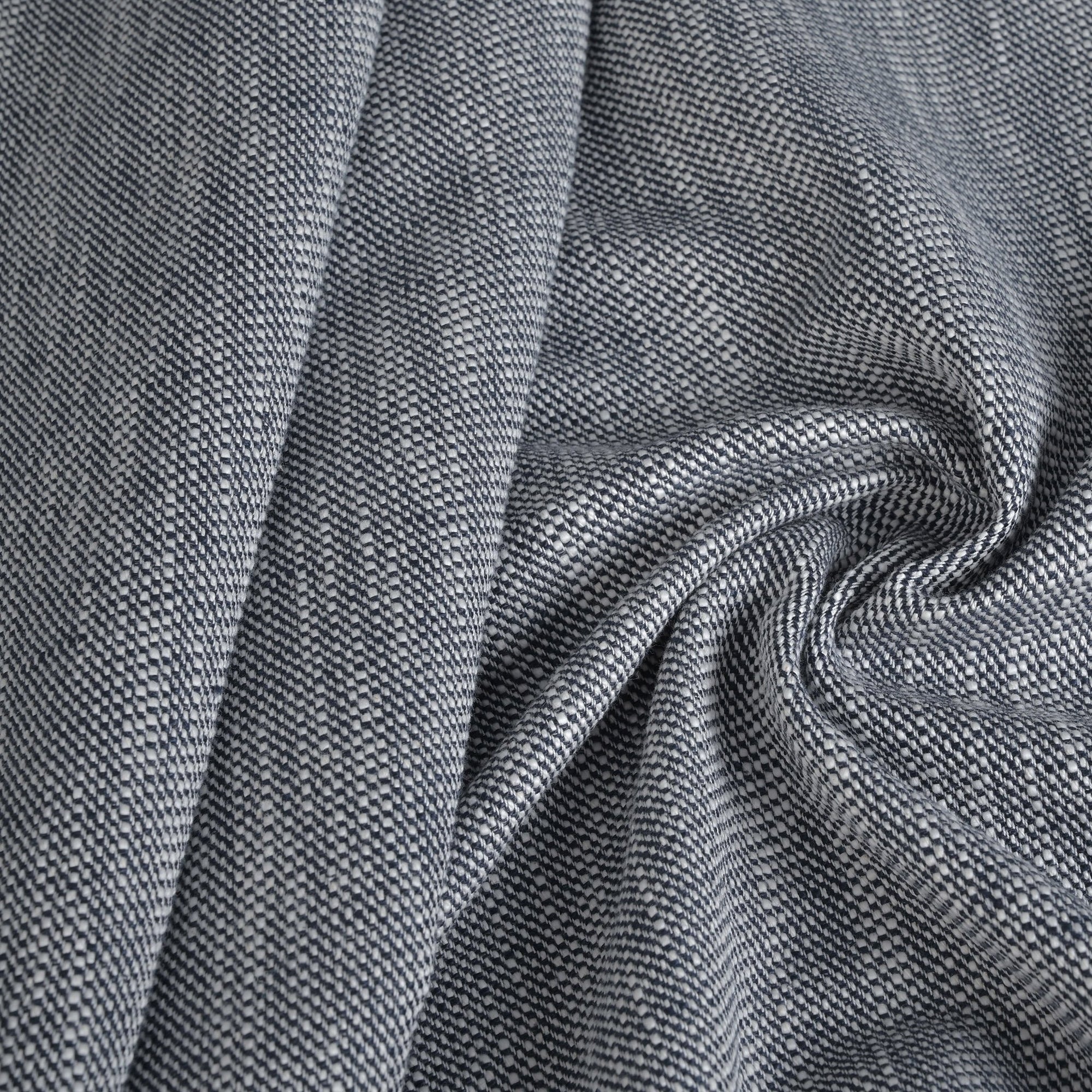White & Blue Tweed Fabric 2161