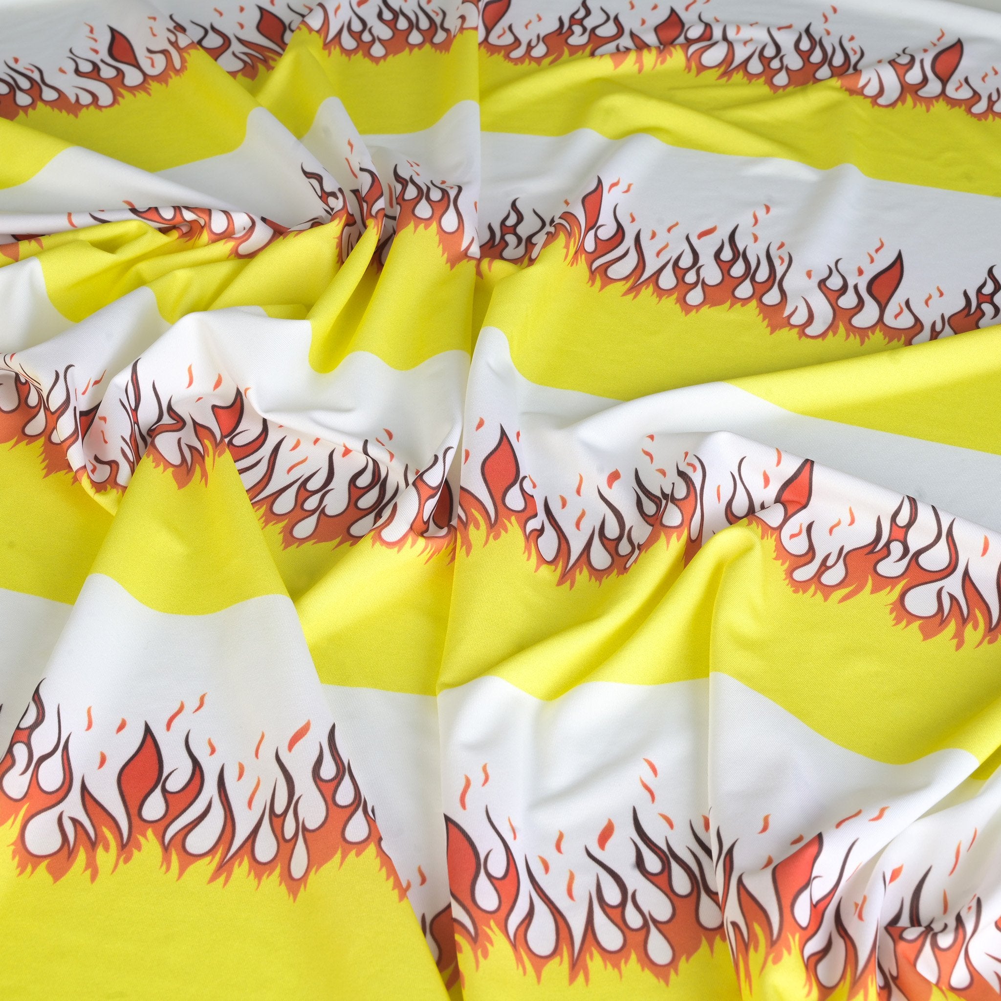 White Flame Print Jersey Fabric 6833