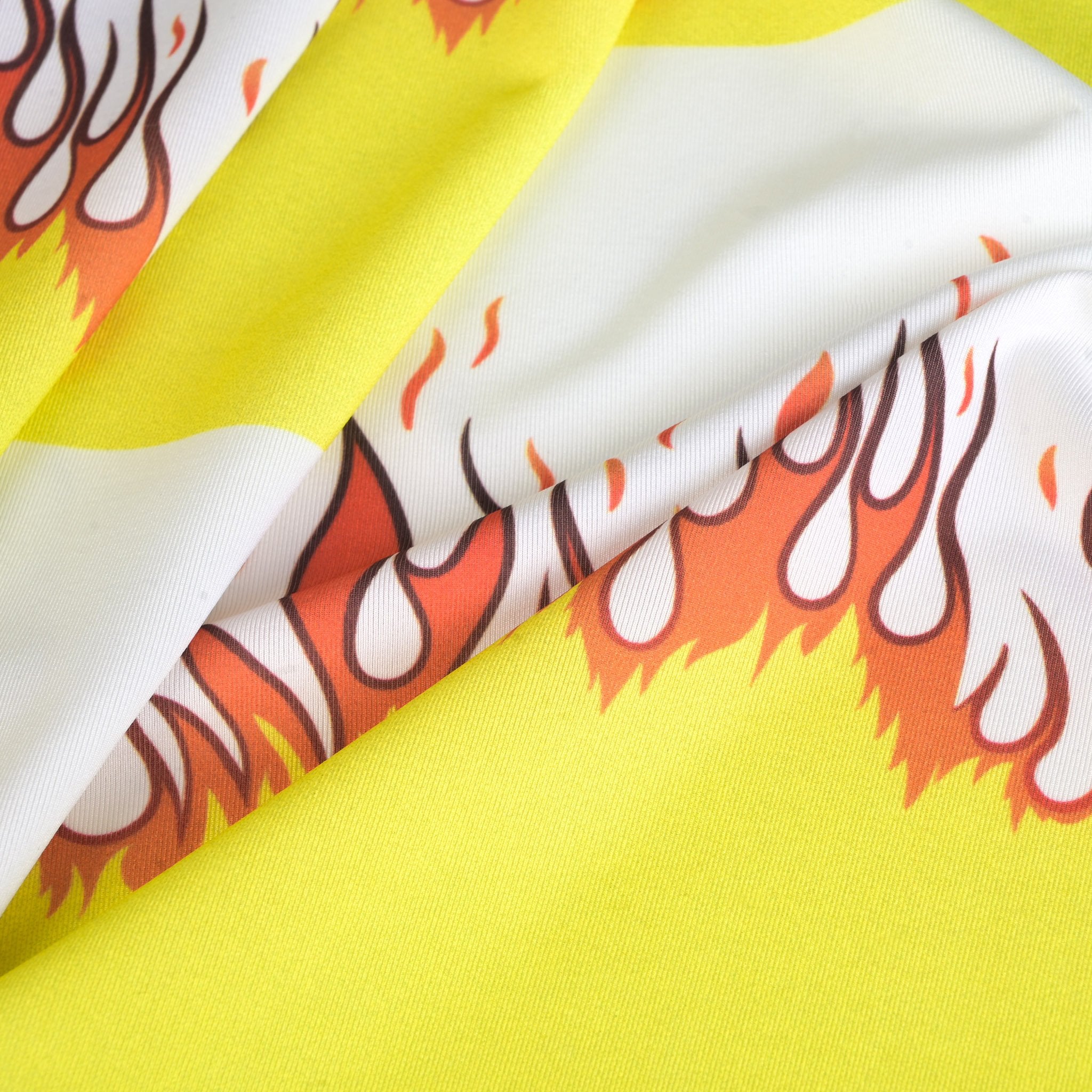 White Flame Print Jersey Fabric 6833