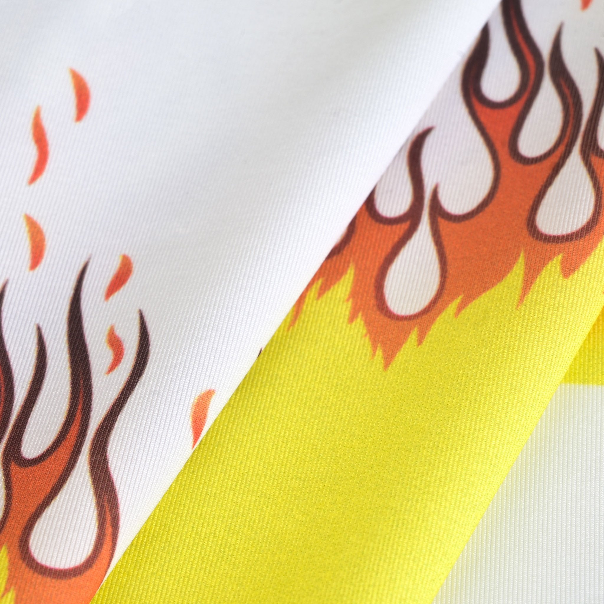 White Flame Print Jersey Fabric 6833