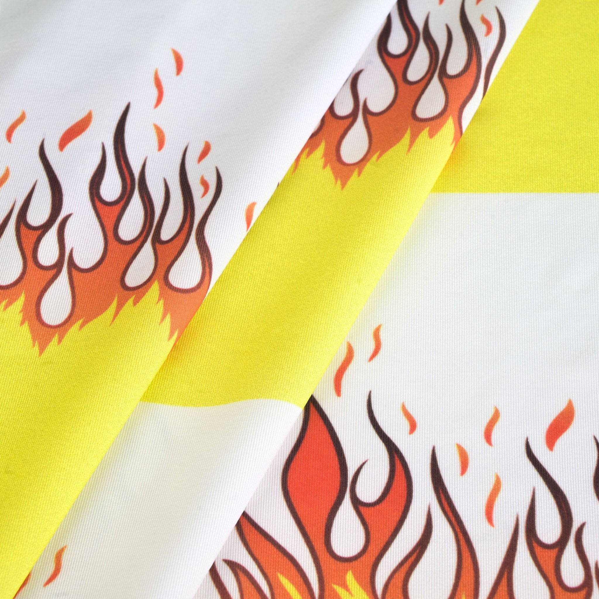 White Flame Print Jersey Fabric 6833