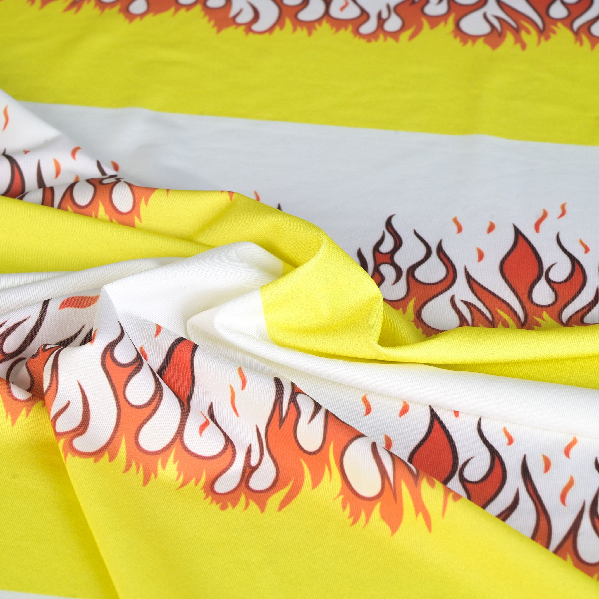 White Flame Print Jersey Fabric 6833