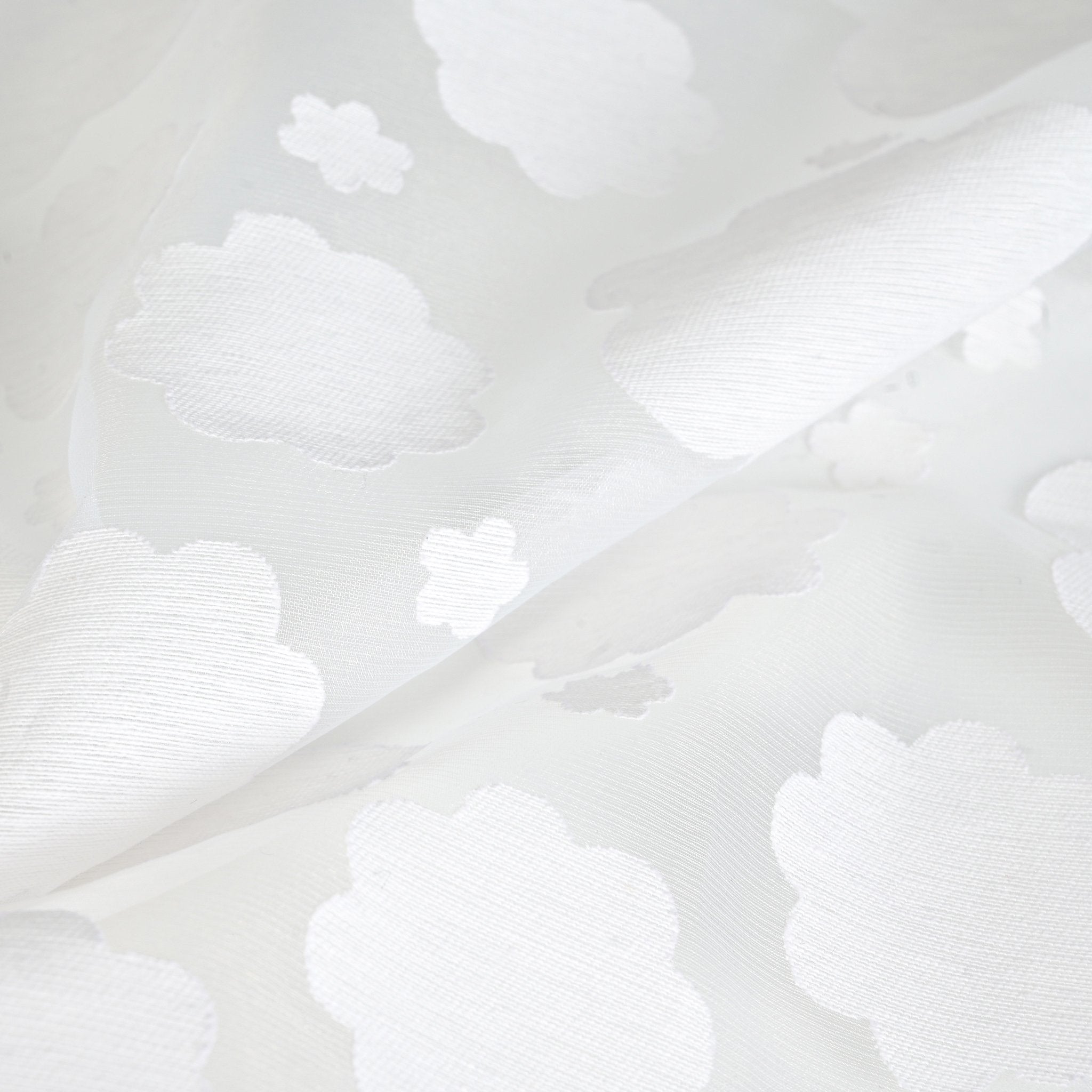 White Floral Organza Fabric 99762