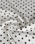 White Polka Dot Crepe Fabric 3475