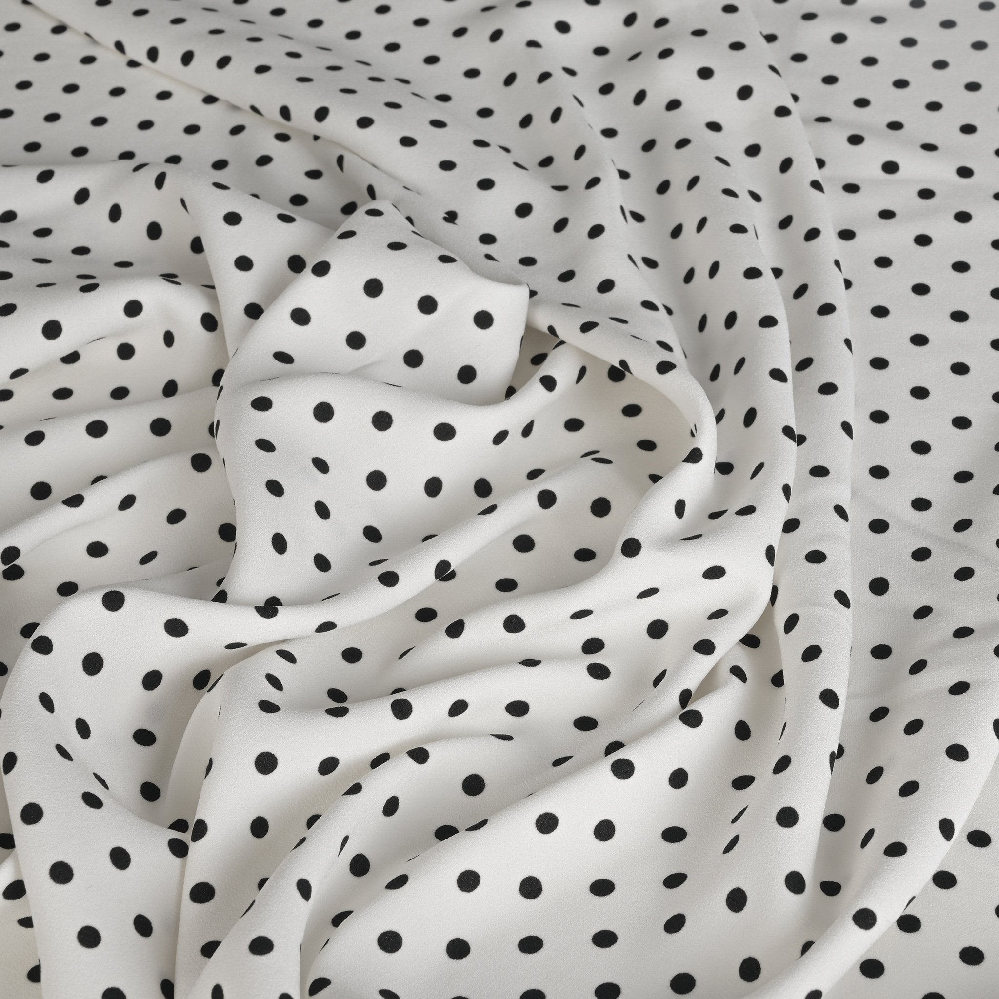 Polka Dot Polyester Crepe Fabric - 60" Wide, Sold By The Meter, Multi-Colored For Dressmaking & Crafts
