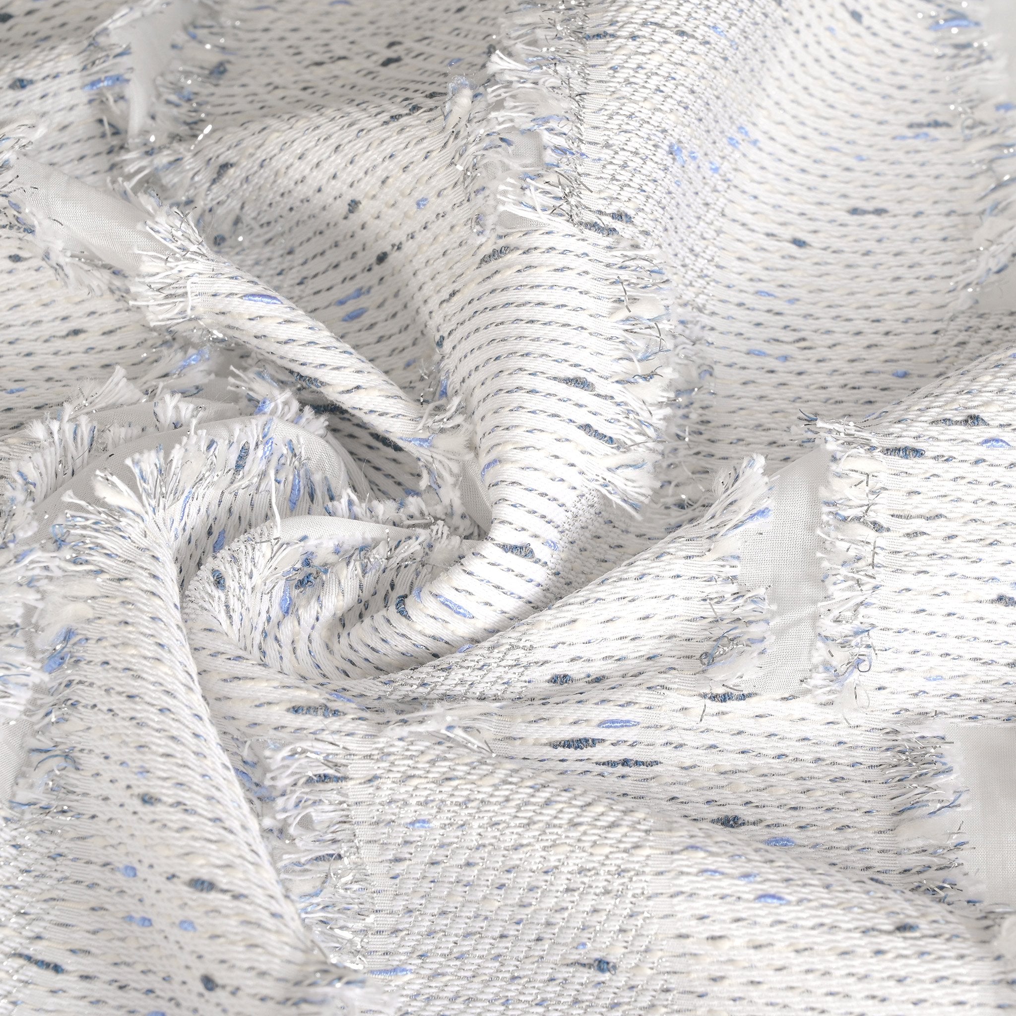 White Shiny Jacquard Fabric 3598