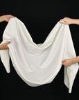 White Stretch Satin Fabric 5211