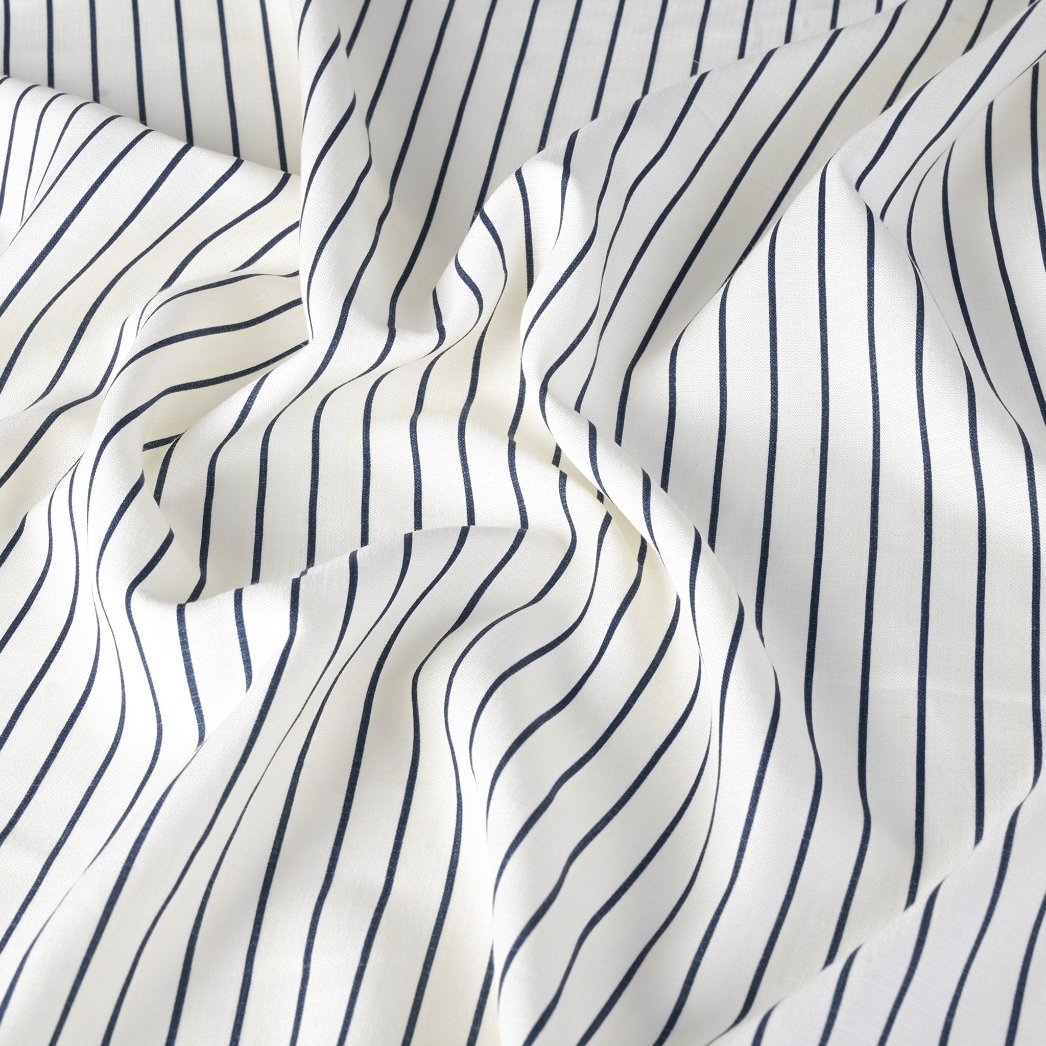 White Striped Linen Fabric 96080