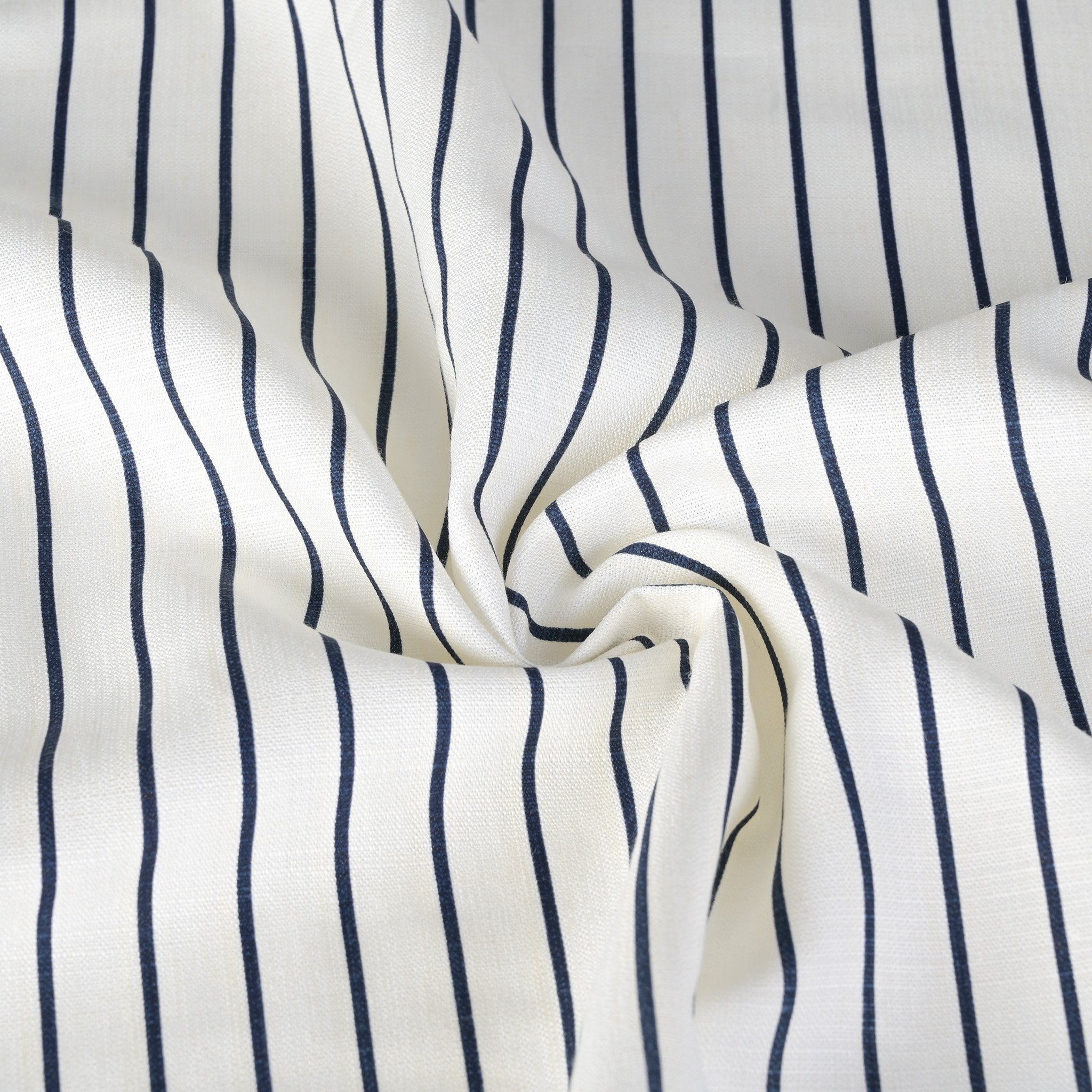 White Striped Linen Fabric 96080