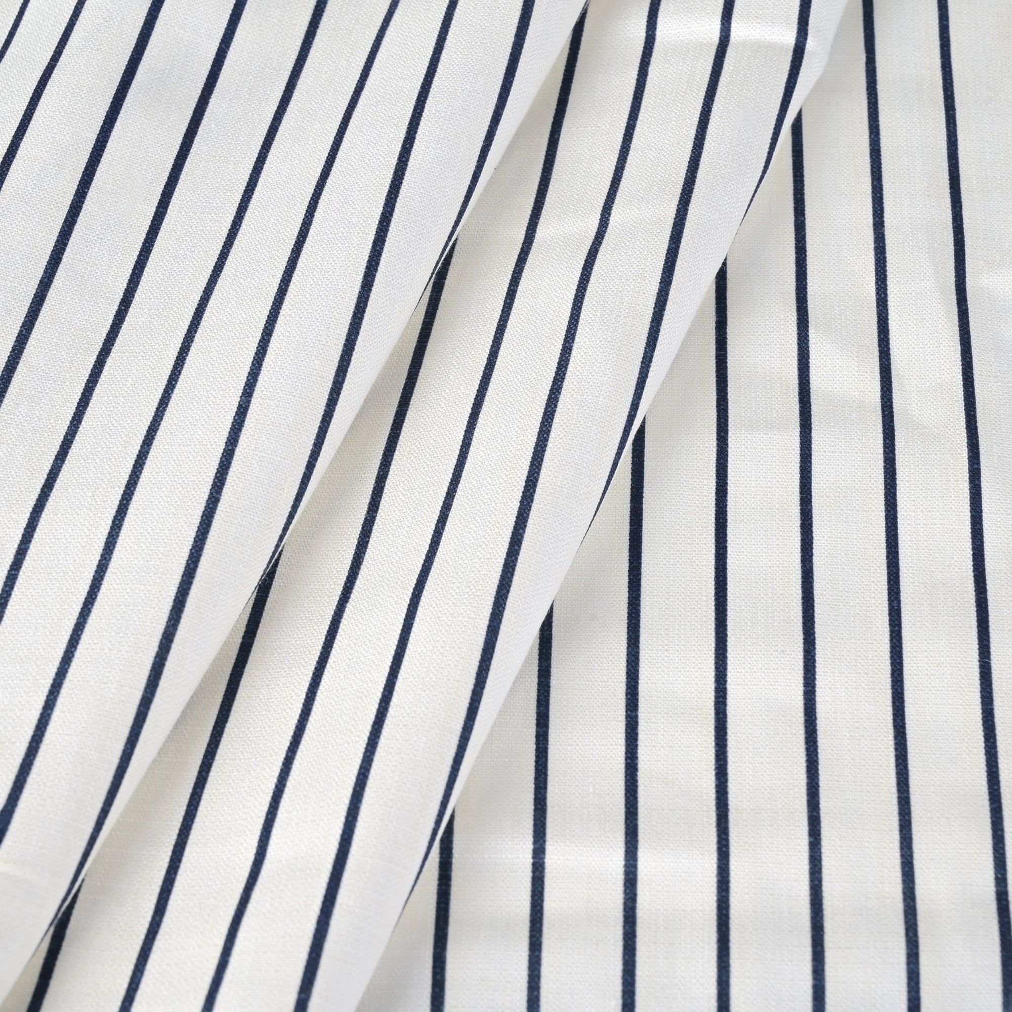 White Striped Linen Fabric 96080 – Fabrics4Fashion