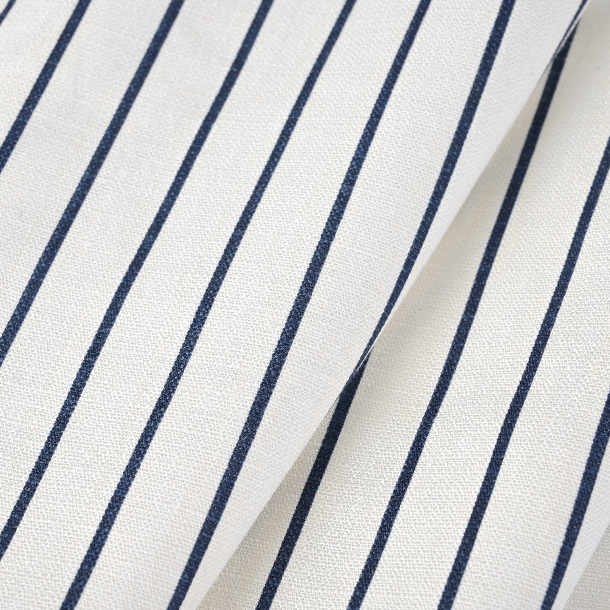 White Striped Linen Fabric 96080