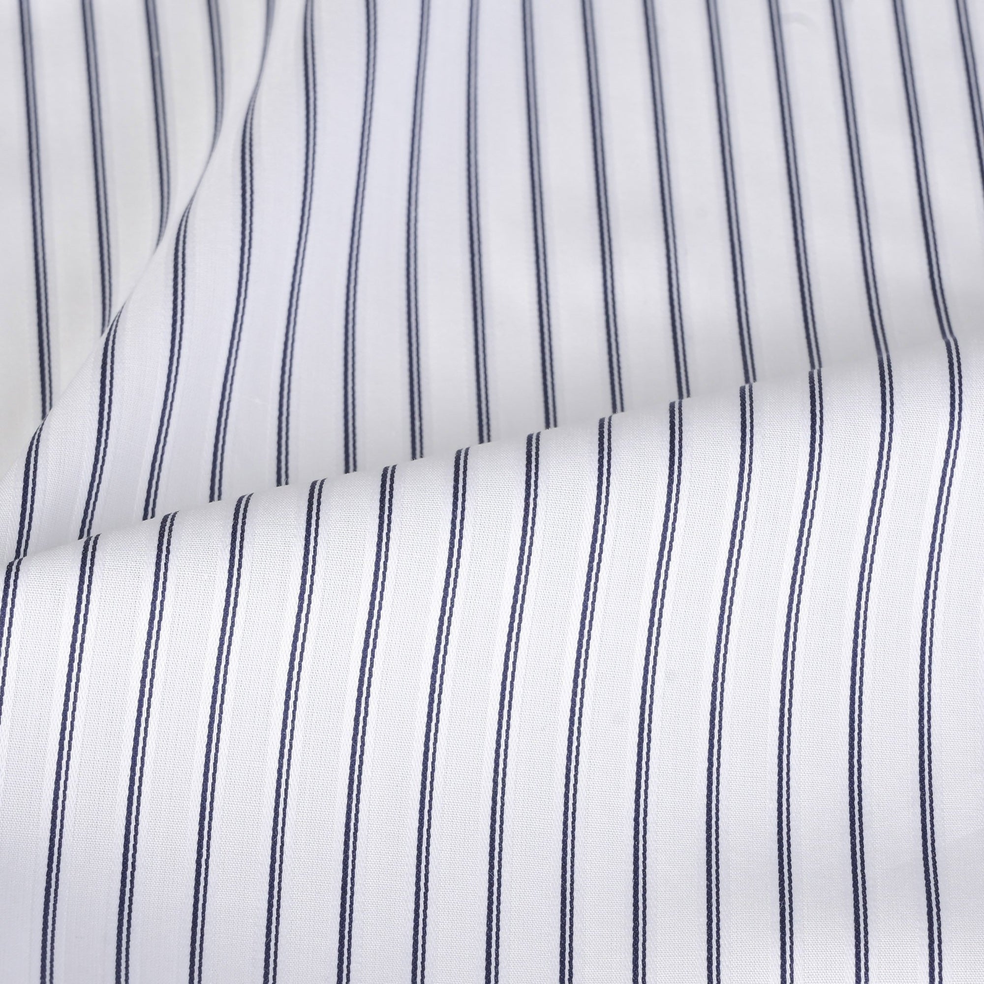 White Striped Shirting Fabric 2922