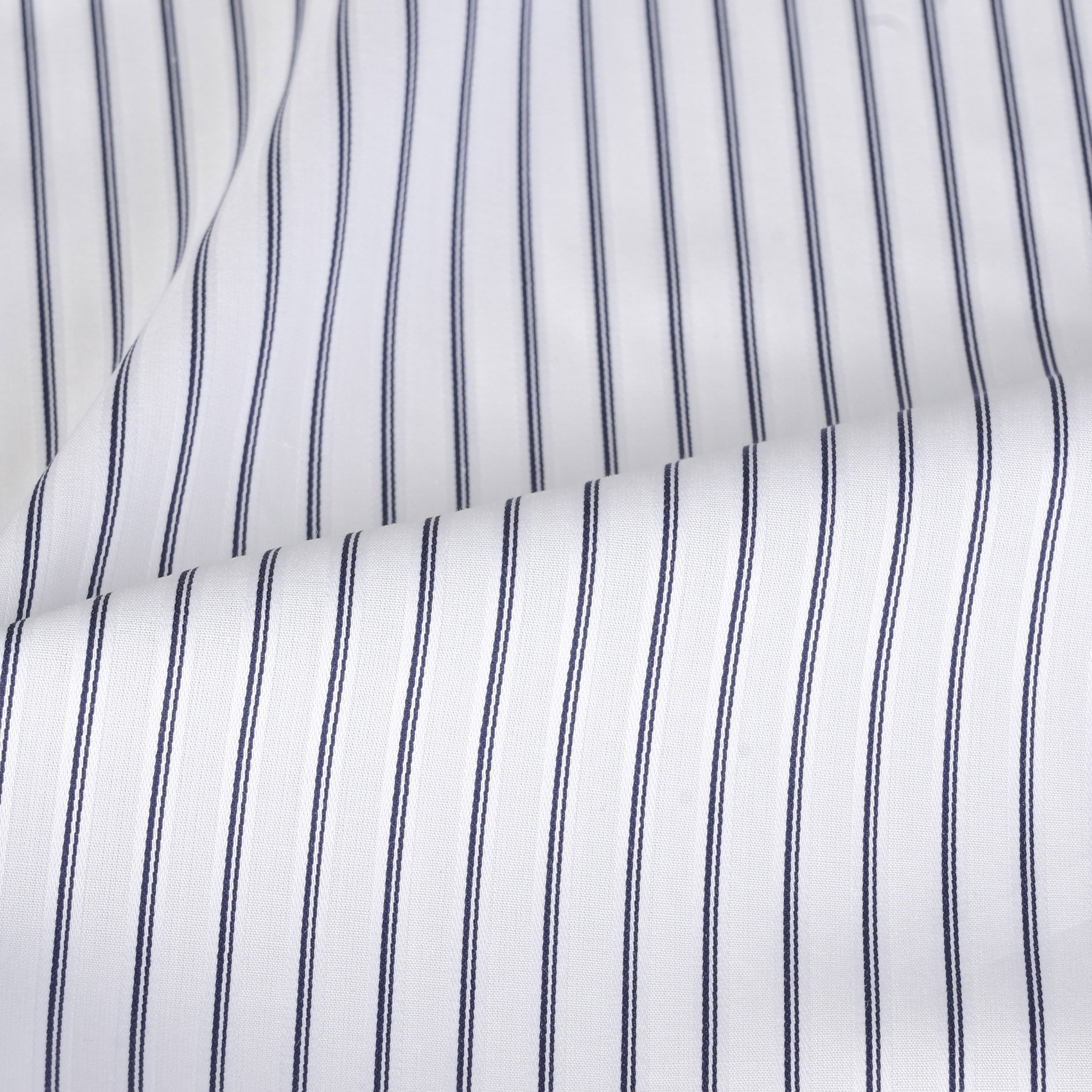 White Striped Shirting Fabric 2922