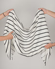 White Striped Shirting Fabric 3187