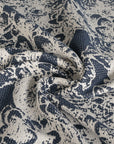 White and Blue Jacquard Fabric 2150