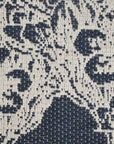 White and Blue Jacquard Fabric 2150