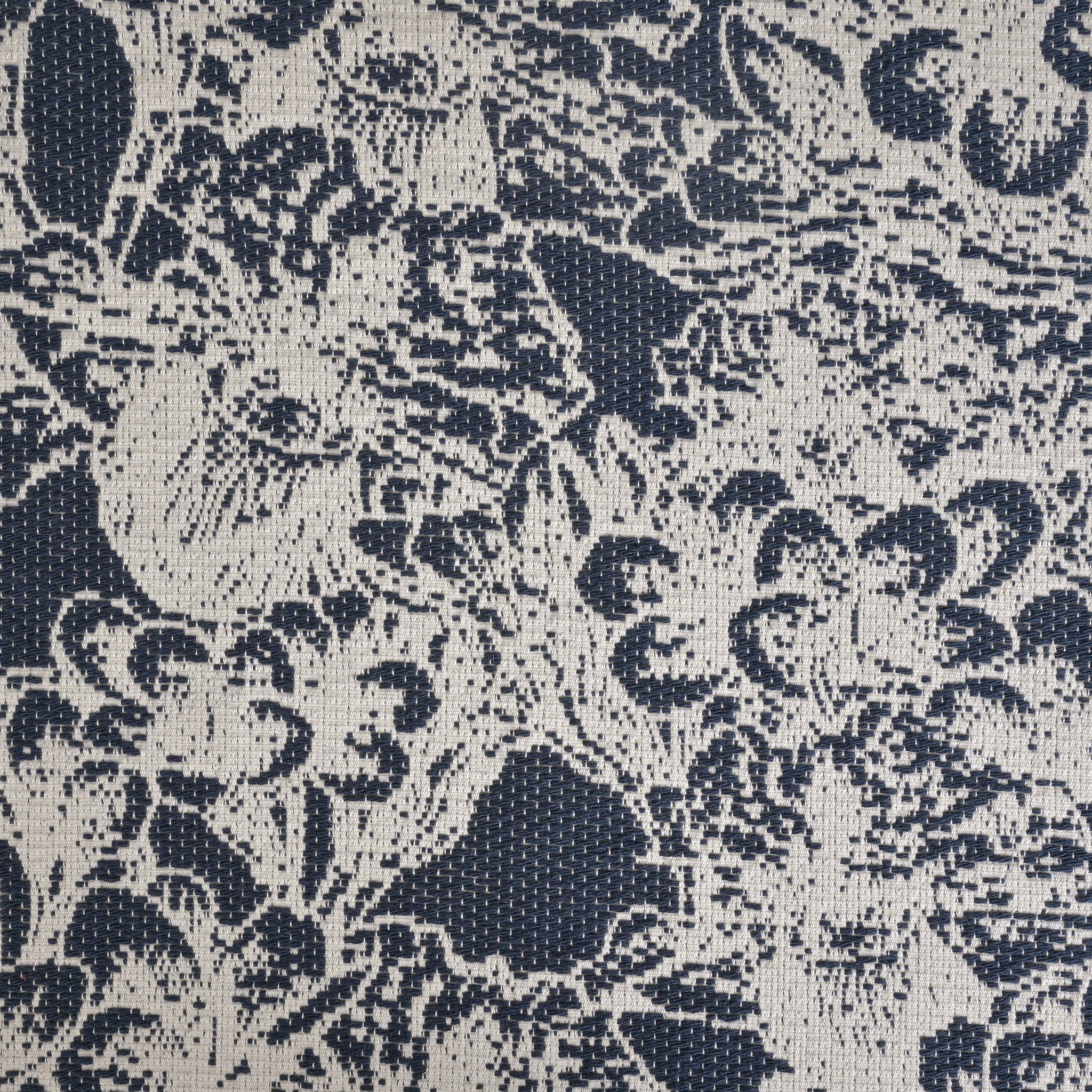 White and Blue Jacquard Fabric 2150