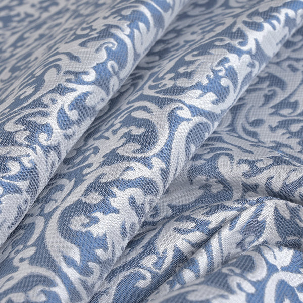 White_and_Blue_Jacquard_Fabric