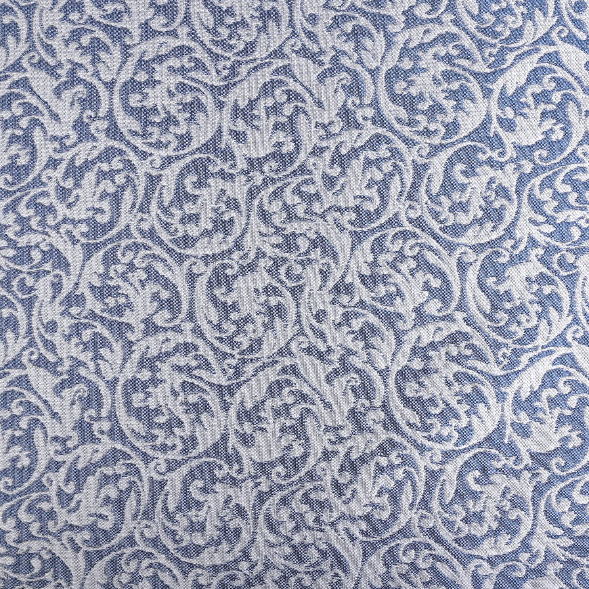 White and Blue Jacquard Fabric 96902 – Fabrics4Fashion