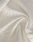 White Metallic Jacquard Fabric 5022