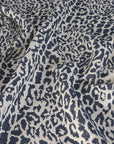 White and Navy Coating Fabric 80053