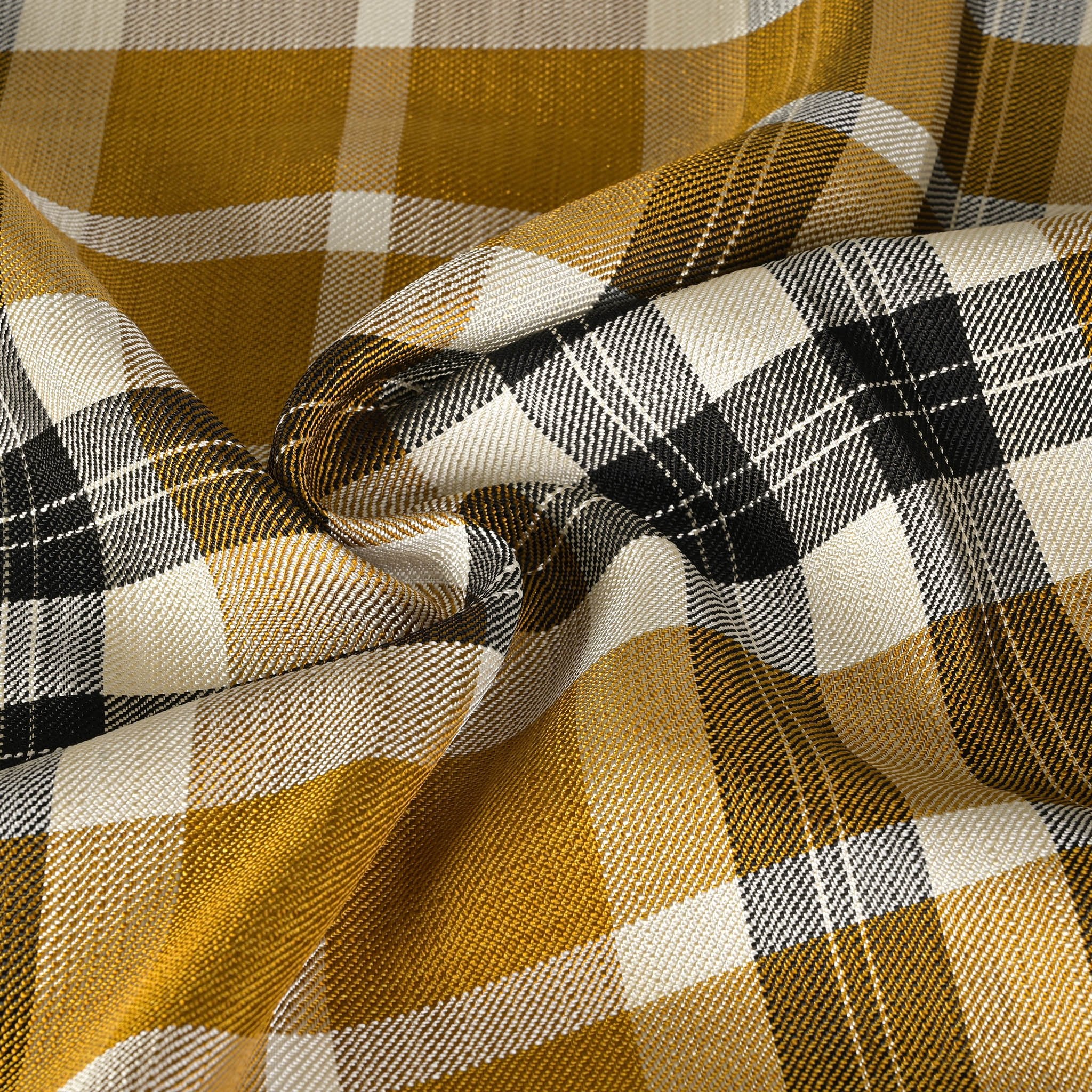 Yellow Check Suiting Fabric 6489