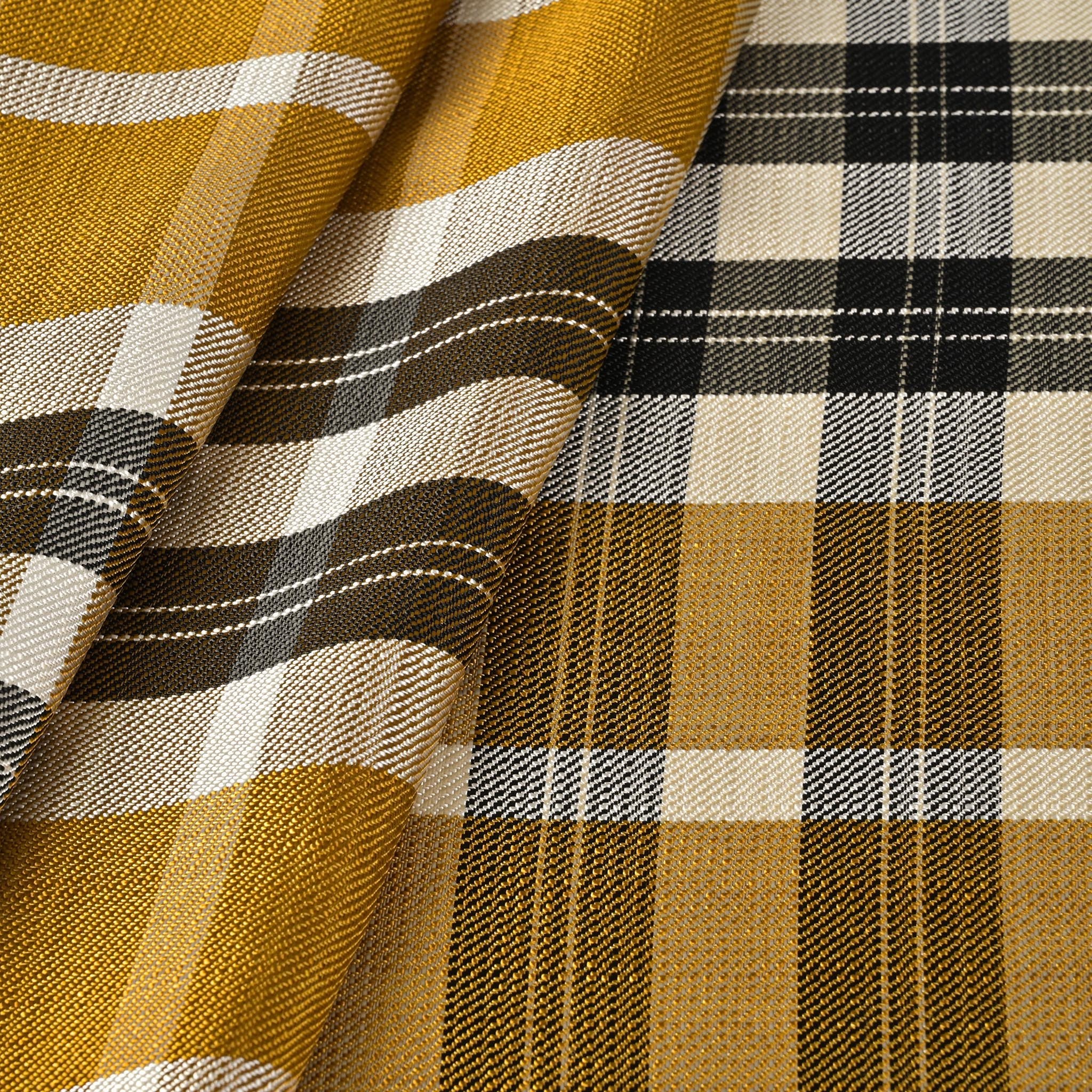 Yellow Check Suiting Fabric 6489