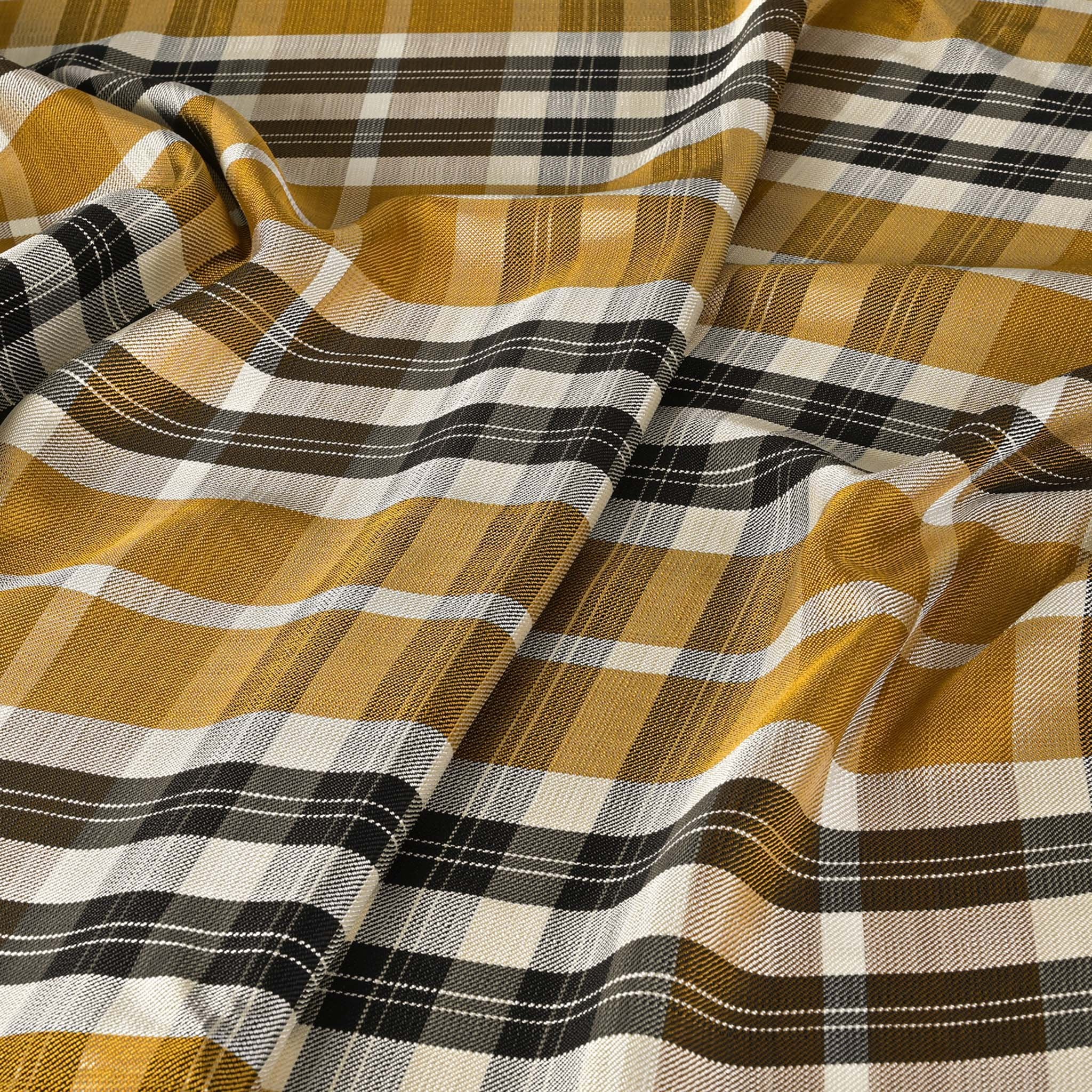 Yellow Check Suiting Fabric 6489