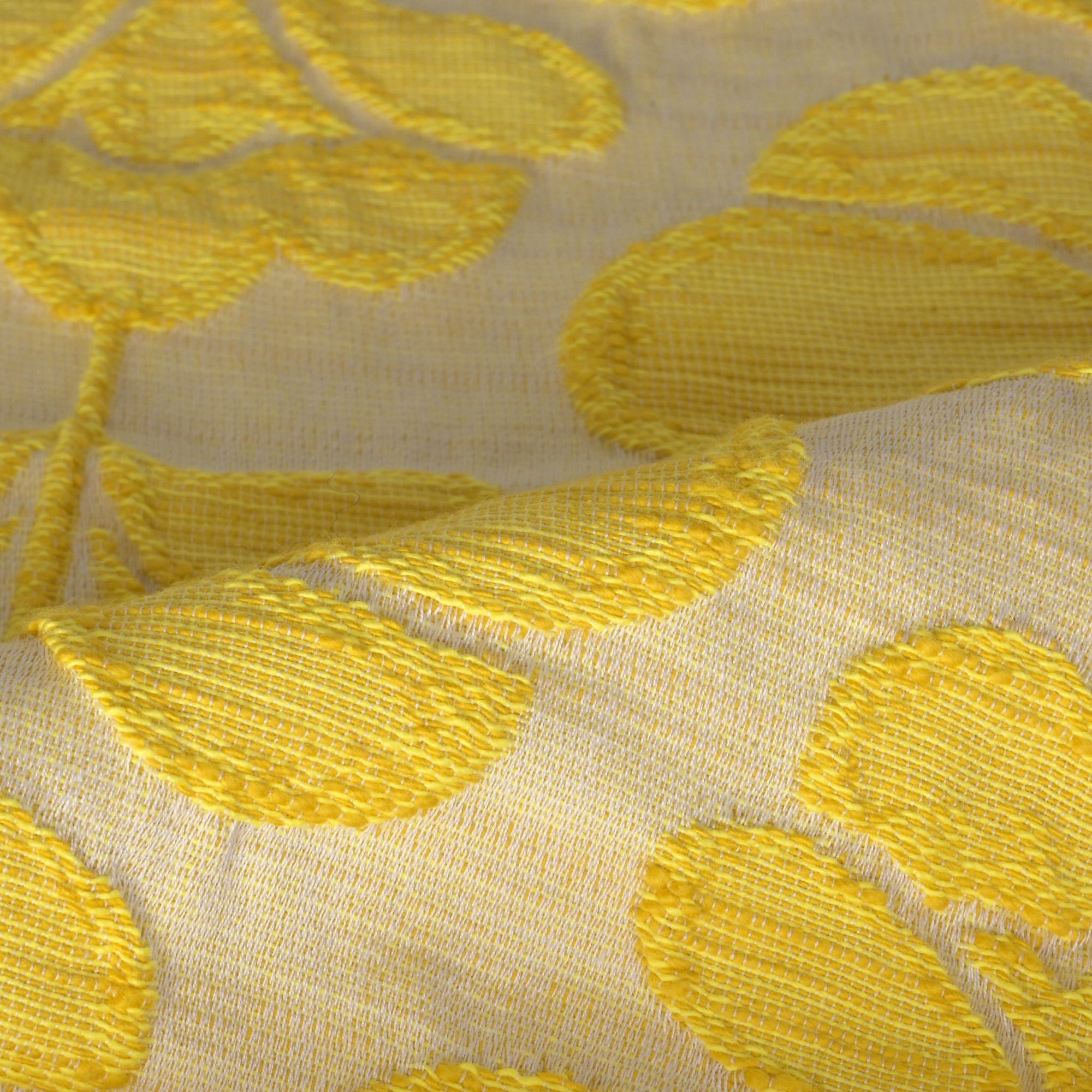 Yellow Floral Jacquard Fabric 2209