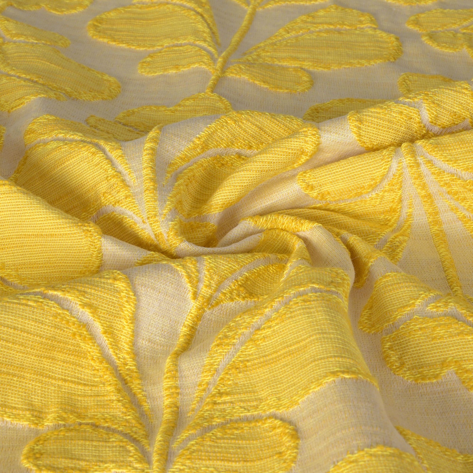 Yellow Floral Jacquard Fabric 2209