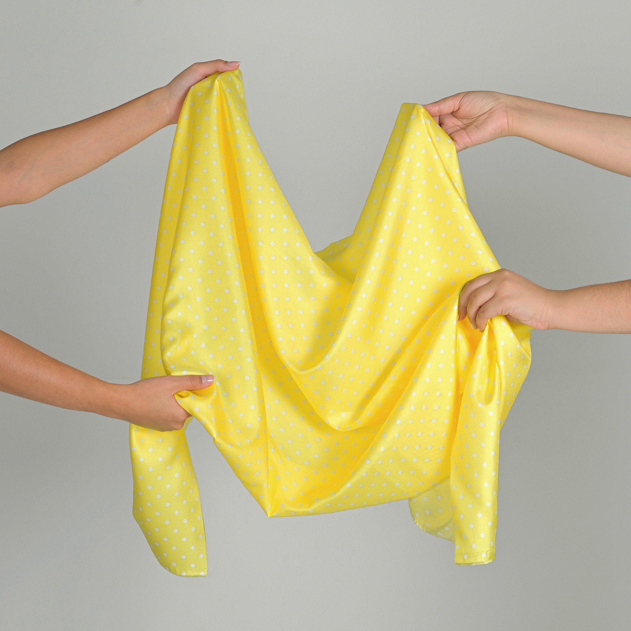 Yellow Printed Silk Satin Fabric 8693