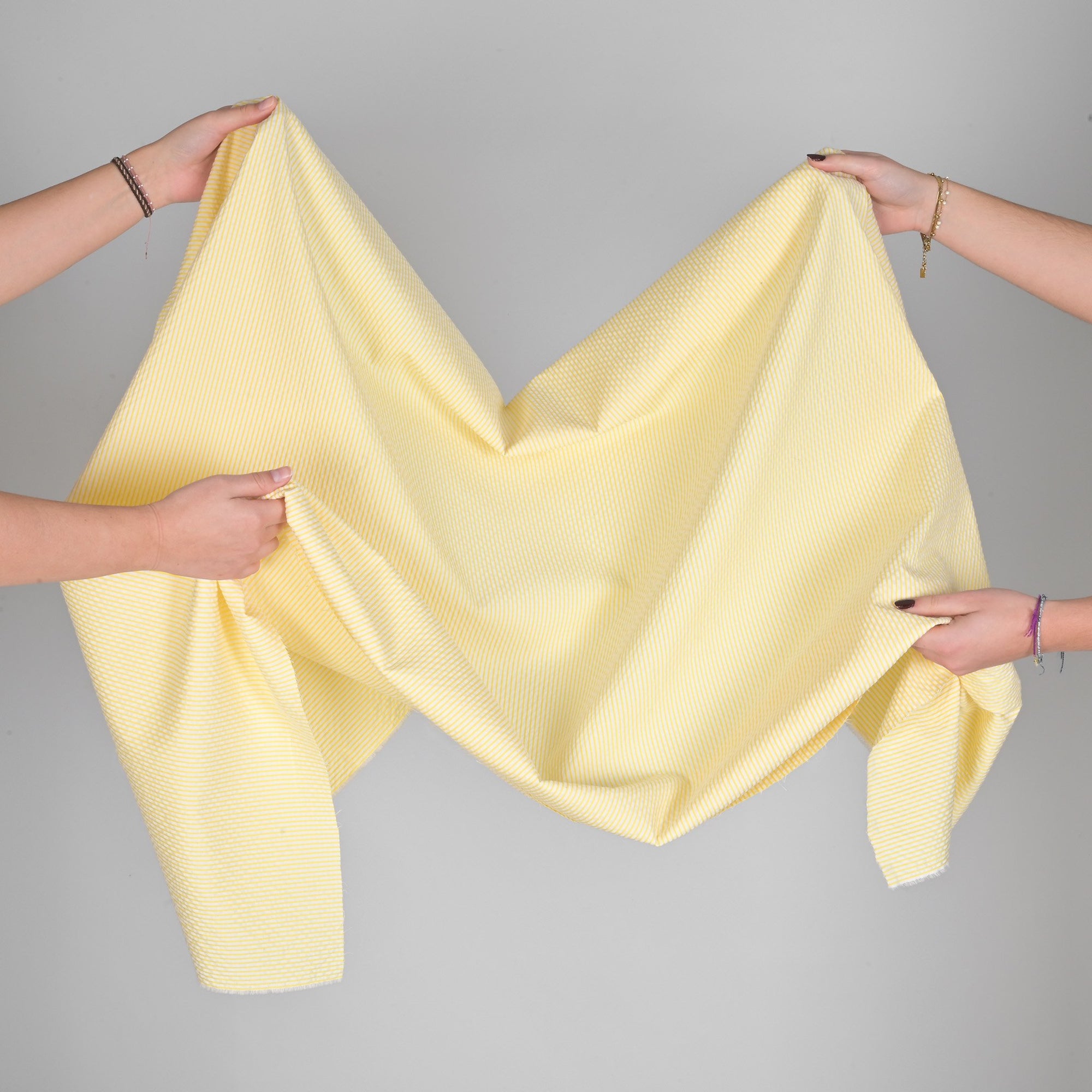 Yellow Striped Shirting Fabric 80158