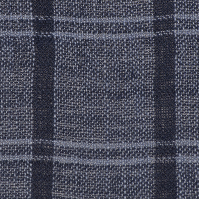 Blue Check Linen Open Weave 73 - Fabrics4Fashion