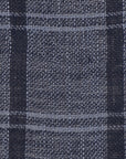 Blue Check Linen Open Weave 73 - Fabrics4Fashion