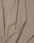Camel Chalk Stripe Suiting Fabric 646 - Fabrics4Fashion