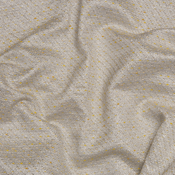 Yellow/Lurex Textured Jacquard 957 - Fabrics4Fashion