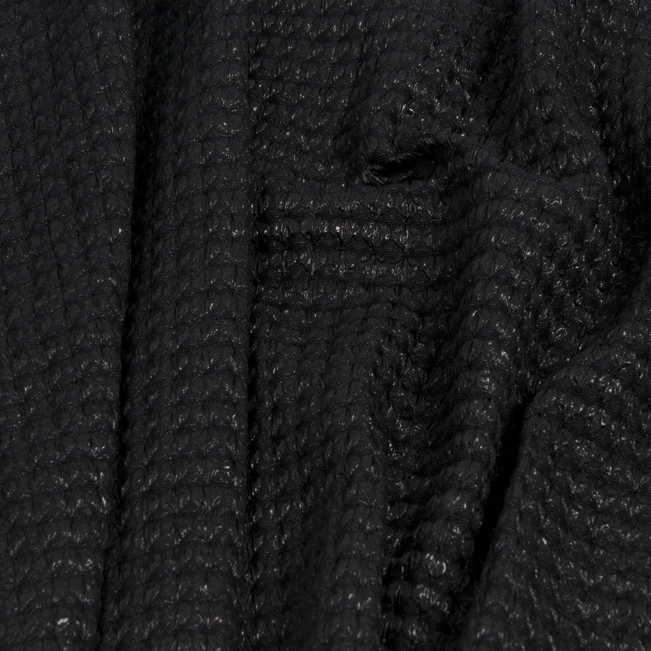 Black Shiny / Matte Smoke Fabric 1024 - Fabrics4Fashion