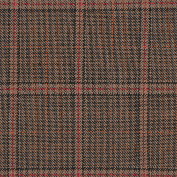 Brown Tartan Suiting Fabric 1065 - Fabrics4Fashion