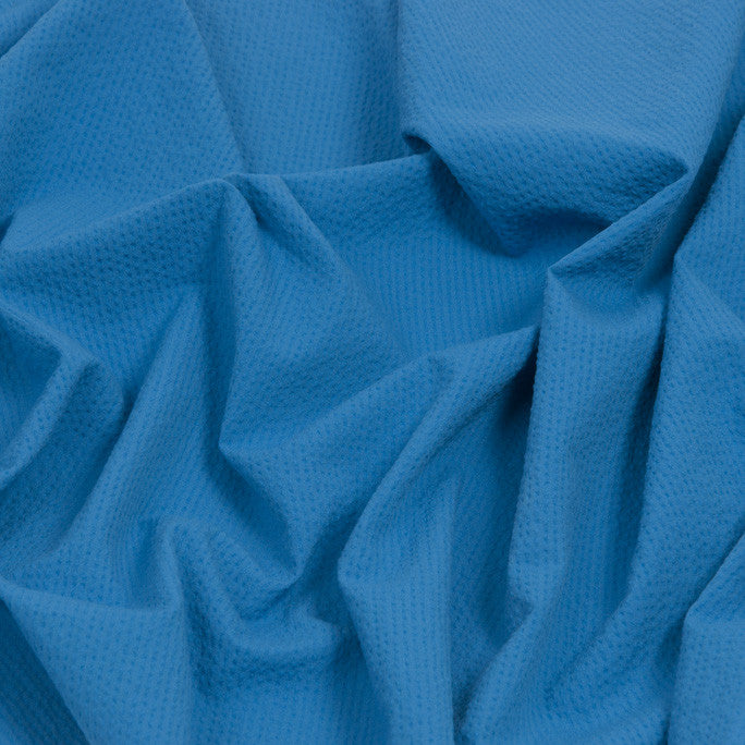 Blue Poly Cotton Waffle Weave 1094 - Fabrics4Fashion