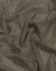 Khaki Eyelet Embroidery Fabric 1104 - Fabrics4Fashion