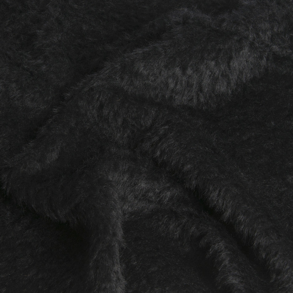 Black Virgin / Mohair Wool Faux Fur 1316 - Fabrics4Fashion