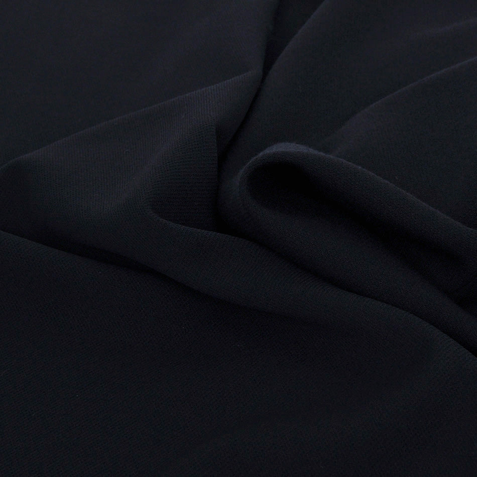 Midnight Blue Stretch Crinkle Crepe 1507 - Fabrics4Fashion