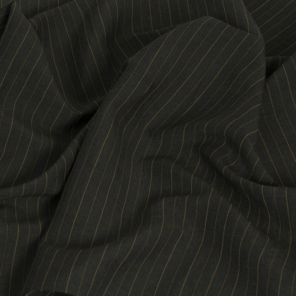 Khaki Pinstripe Linen 1690 - Fabrics4Fashion