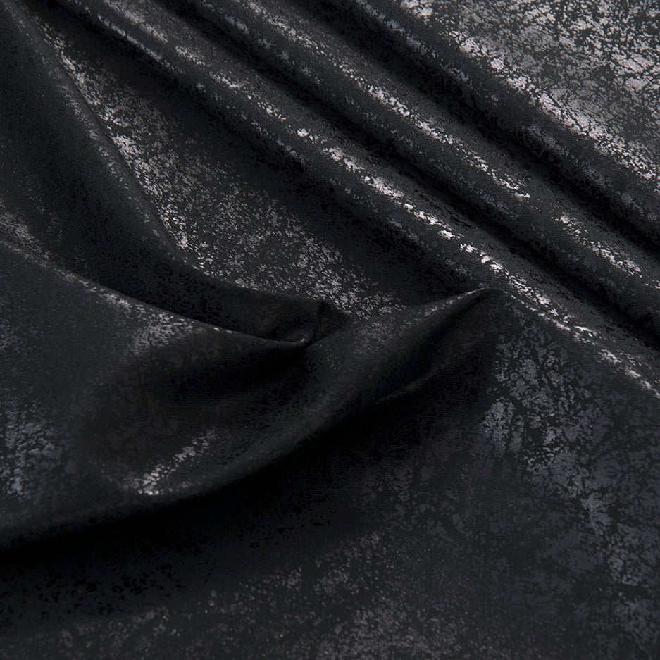 Abstract Black Print Stretch Twill 169 - Fabrics4Fashion