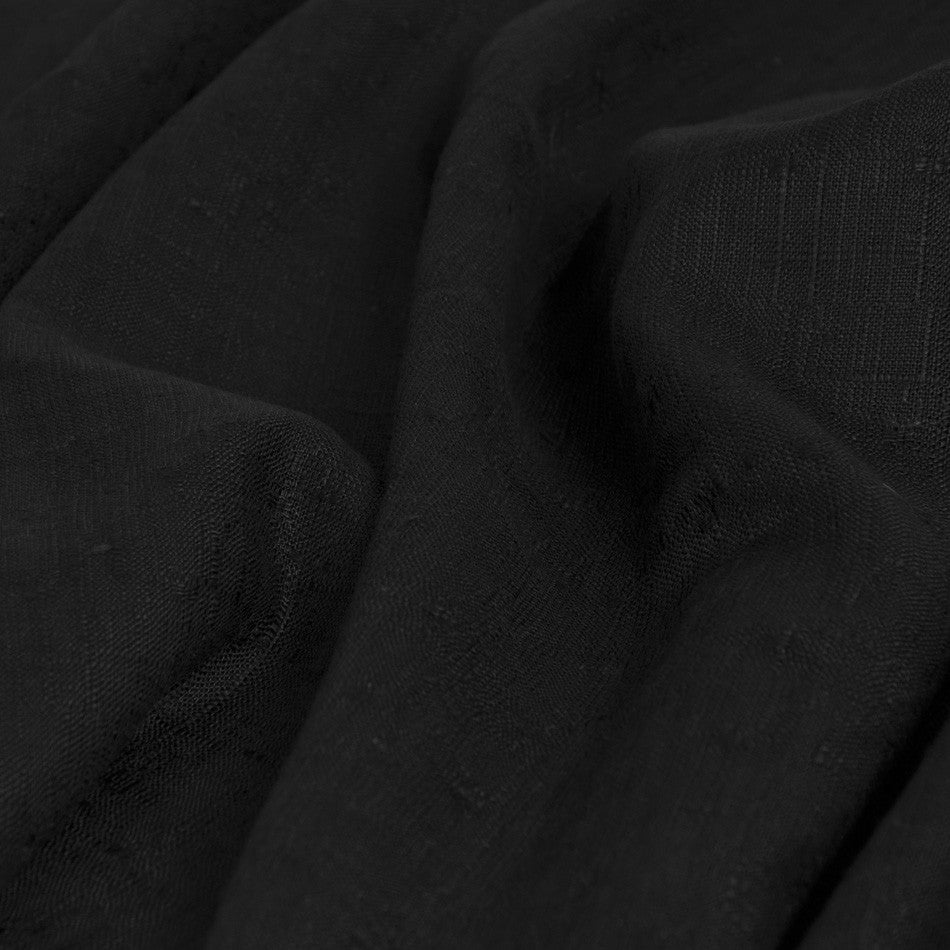 Black Linen / Viscose Fabric 1729 - Fabrics4Fashion