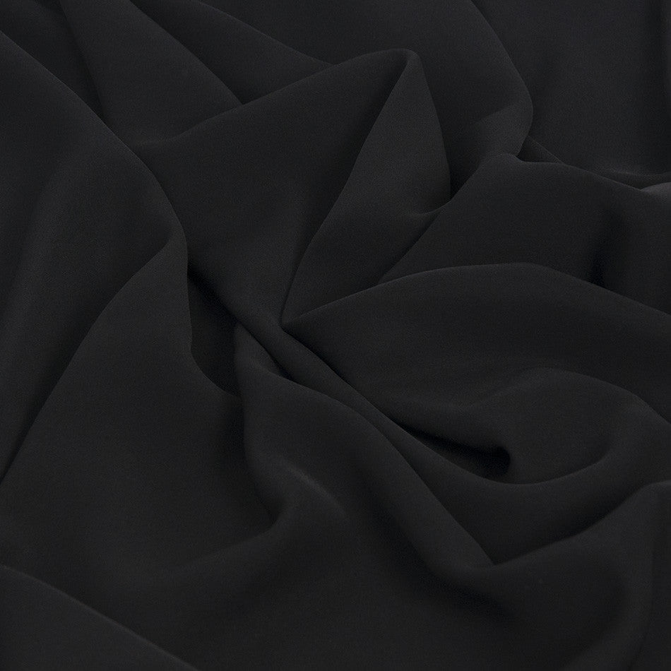 Black Mid Weight Fluid Poly Fabric 1835 - Fabrics4Fashion