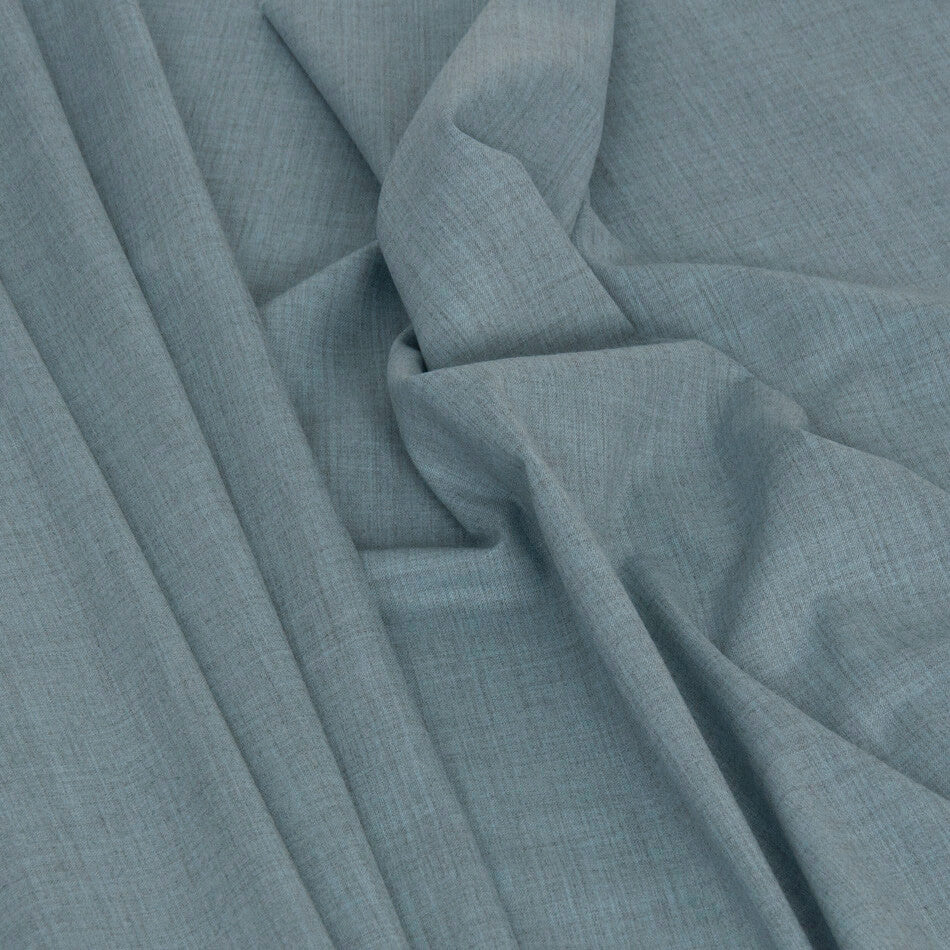 Pale Blue Melange Stretch Wool 1850 - Fabrics4Fashion