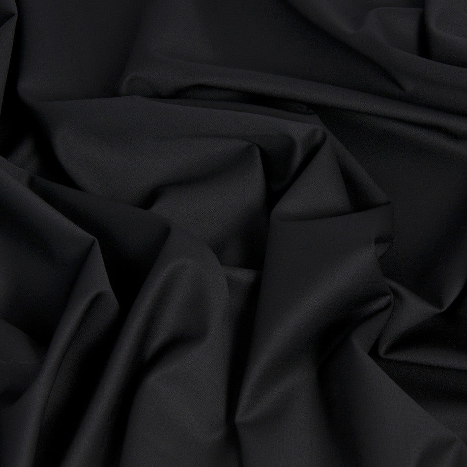 Black Stretchy Poly / Virgin Wool 186 - Fabrics4Fashion