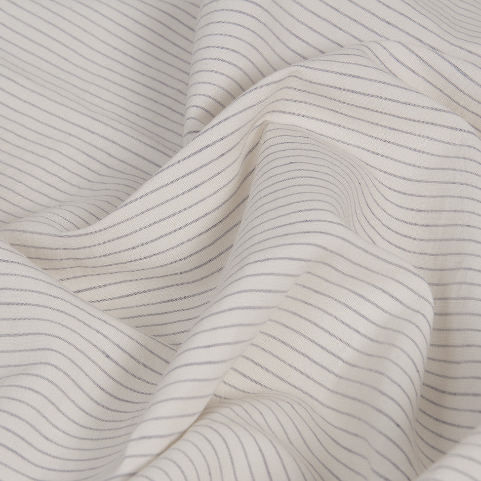 Ivory Striped Cotton/Linen 1894 - Fabrics4Fashion