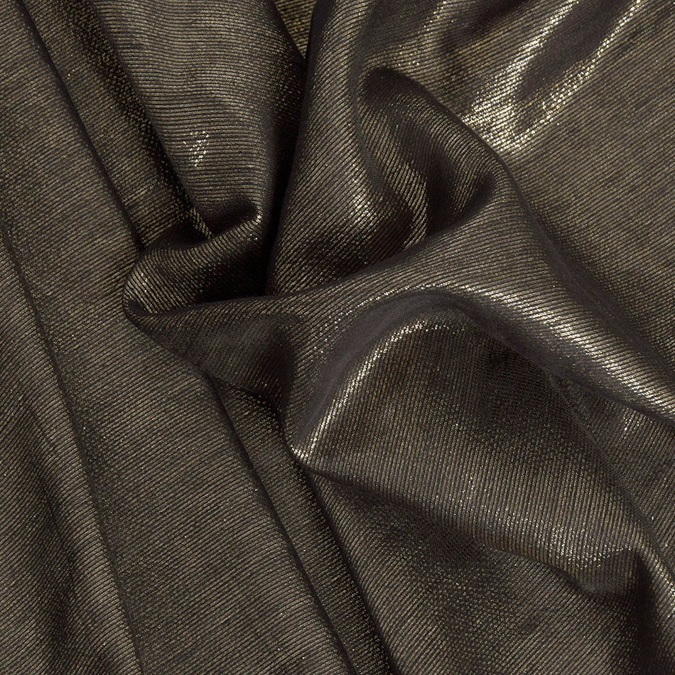 Metal Gold &amp; Black Cotton Blend Fabric 1919 - Fabrics4Fashion